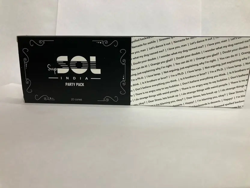 SOL India party pack box on a white background