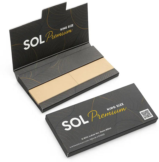 Unbleached brown rolling paper sheets, travel pack