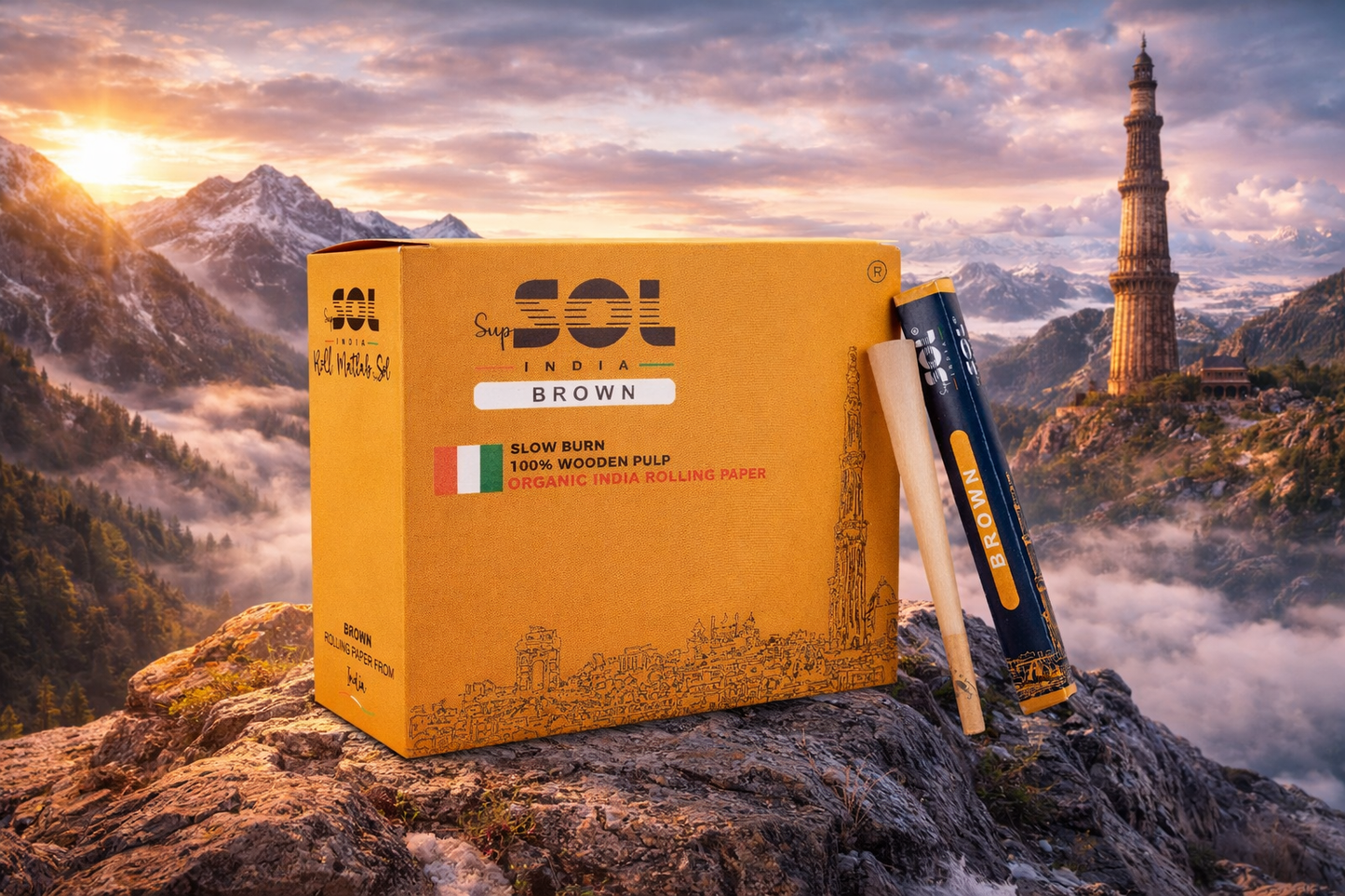 Supsol Brown Rolling Paper Pack of 55 pcs