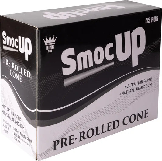 smocUP pre-rolled rice paper cones — 55 pack