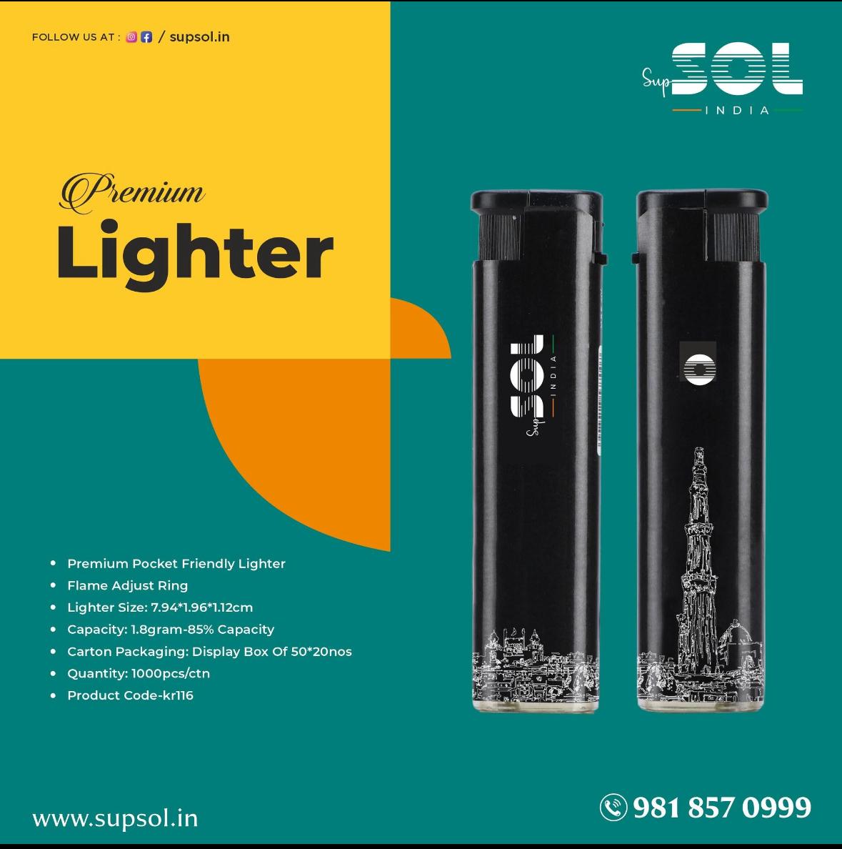 SupSOL India Premium Pocket Lighter (KR116)