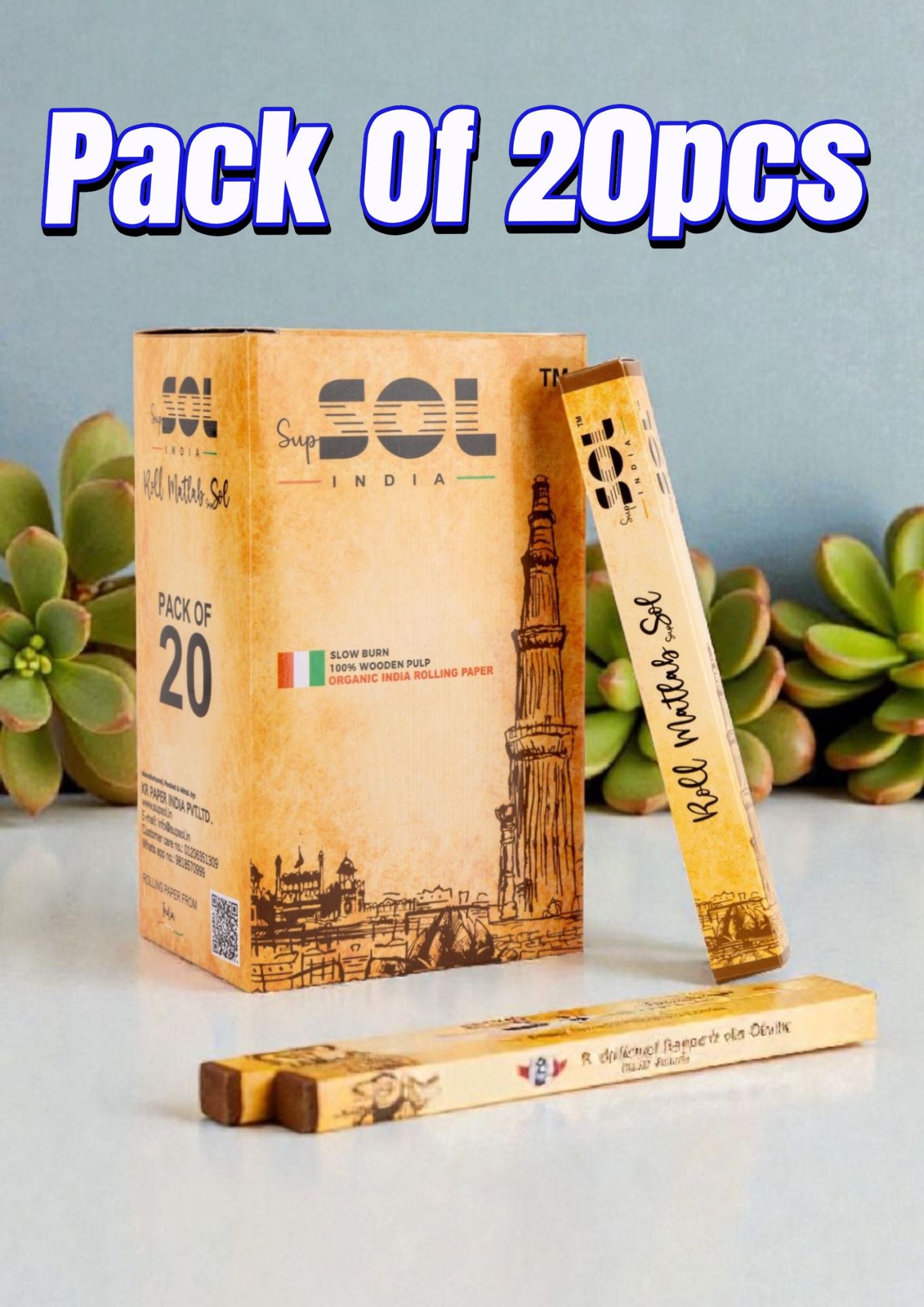 Supsol Brown Rolling Paper pack of 20pcs