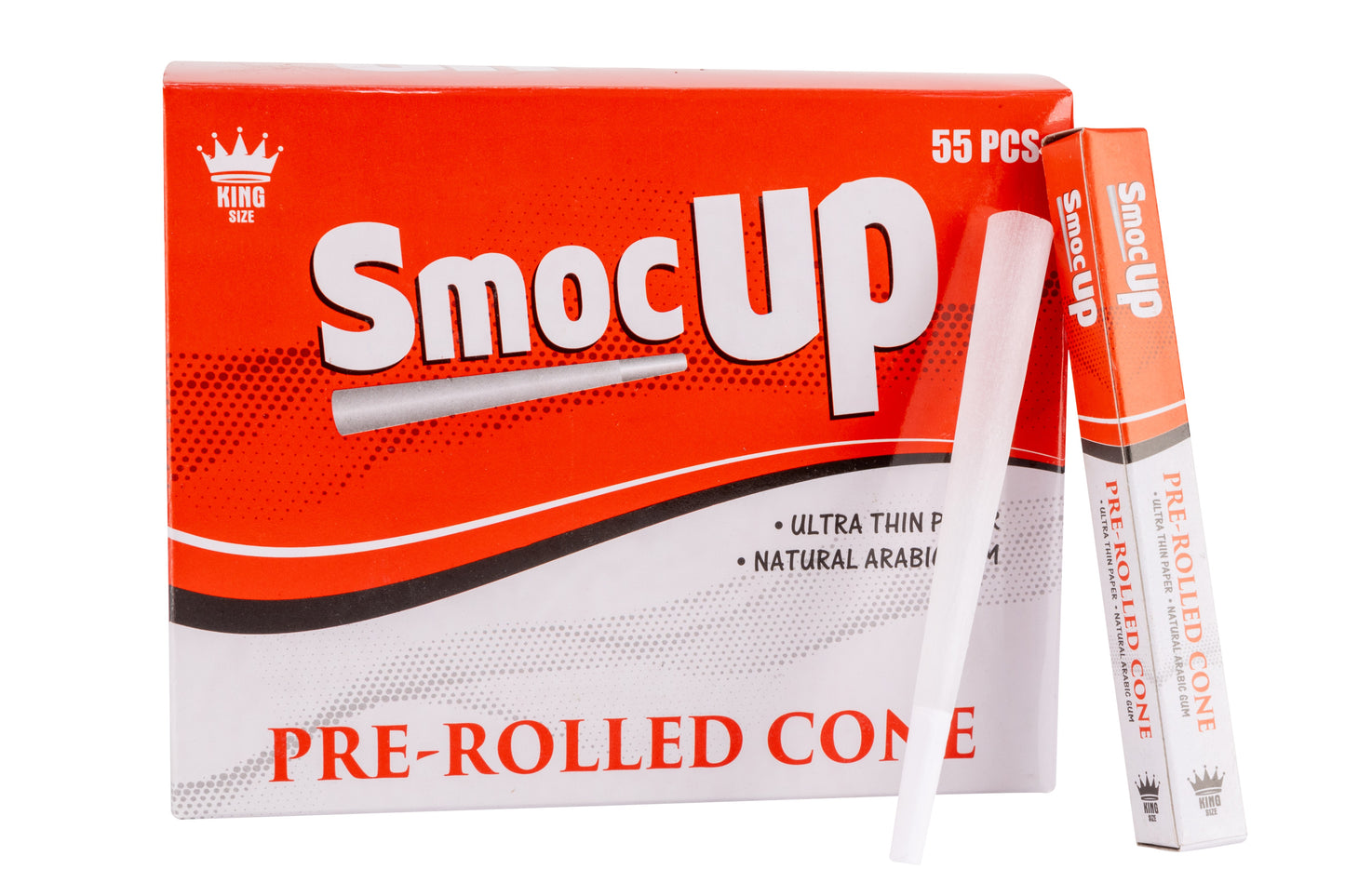 SmocUp King Size Red Box Pre-Rolled Cones (55 PCS)